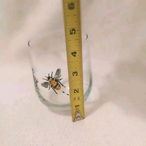 Libbey Royal Norfolk Greenbrier Glass Bumble Bee Happy Stemless Wine Replacement - Picture 6 of 10